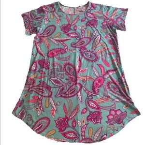 Bobbie Brooks Soft Knit Dress. New. 3X. Turquoise and Pink. Polyester/Spandex.